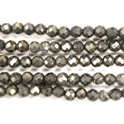 PYRITE FACETED ROUND 04MM